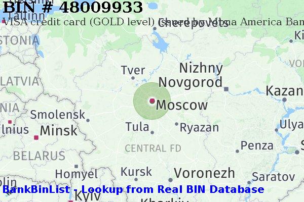 BIN 48009933 VISA credit Russian Federation RU