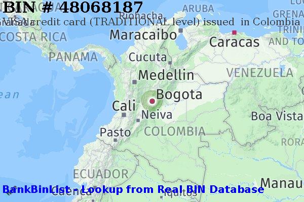 BIN 48068187 VISA credit Colombia CO