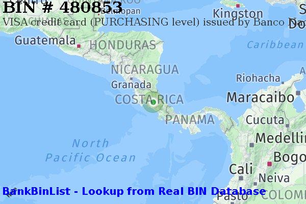 BIN 480853 VISA credit Costa Rica CR