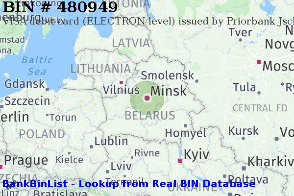 BIN 480949 VISA debit Belarus BY