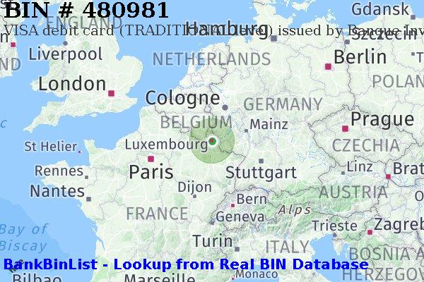 BIN 480981 VISA debit Luxembourg LU