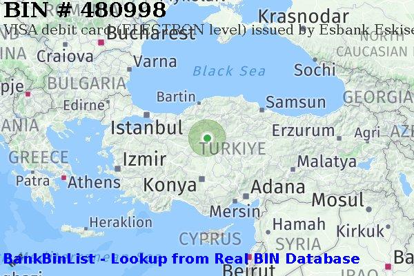 BIN 480998 VISA debit Turkey TR