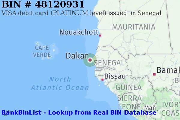 BIN 48120931 VISA debit Senegal SN