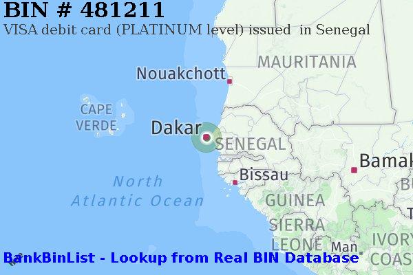 BIN 481211 VISA debit Senegal SN