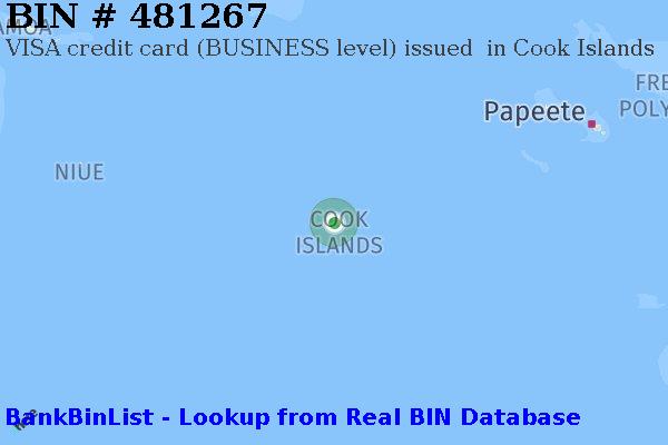 BIN 481267 VISA credit Cook Islands CK