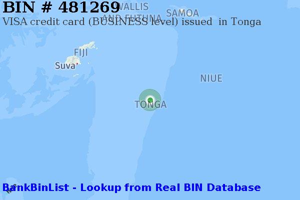 BIN 481269 VISA credit Tonga TO