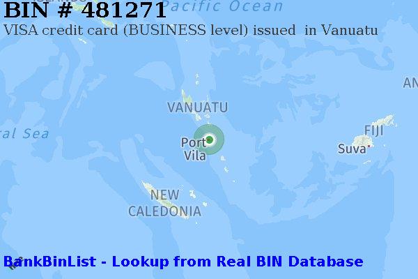 BIN 481271 VISA credit Vanuatu VU