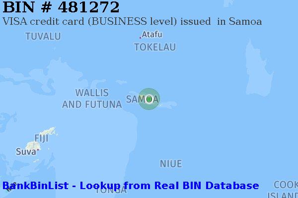 BIN 481272 VISA credit Samoa WS