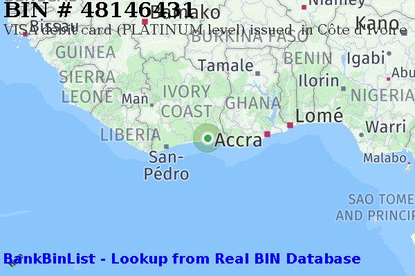 BIN 48146431 VISA debit Côte d'Ivoire CI