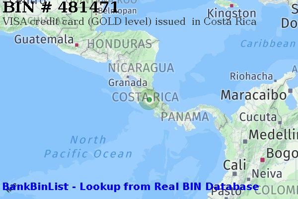 BIN 481471 VISA credit Costa Rica CR