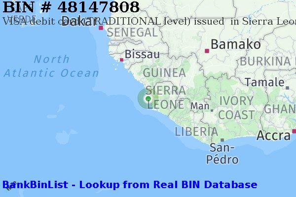 BIN 48147808 VISA debit Sierra Leone SL