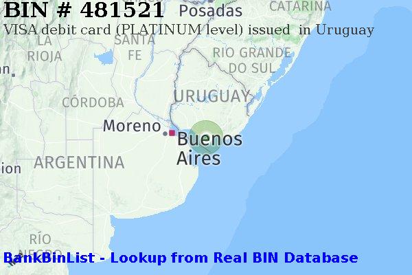 BIN 481521 VISA debit Uruguay UY