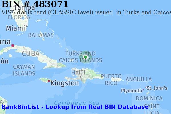 BIN 483071 VISA debit Turks and Caicos Islands TC