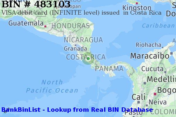 BIN 483103 VISA debit Costa Rica CR