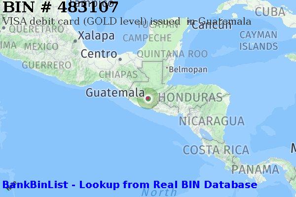 BIN 483107 VISA debit Guatemala GT
