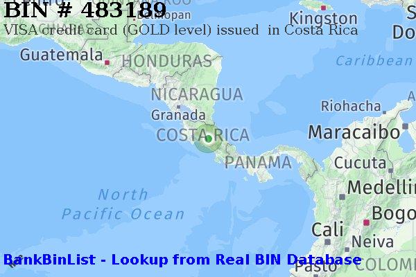 BIN 483189 VISA credit Costa Rica CR