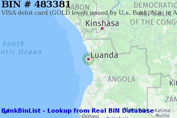 BIN 483381 VISA debit Angola AO
