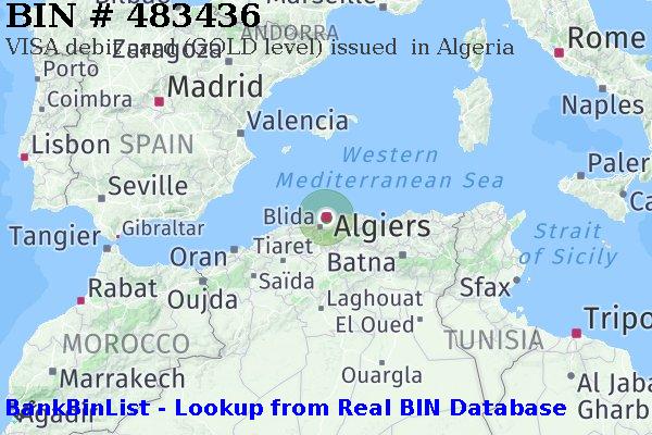 BIN 483436 VISA debit Algeria DZ