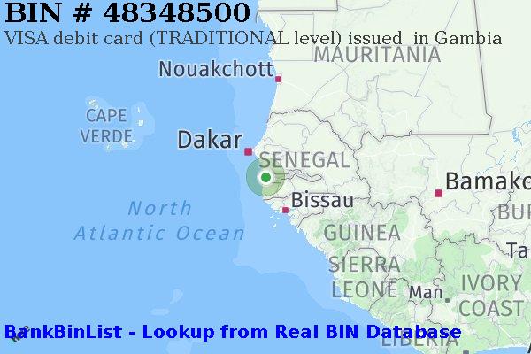 BIN 48348500 VISA debit Gambia GM