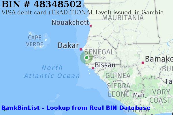 BIN 48348502 VISA debit Gambia GM