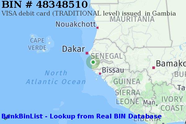 BIN 48348510 VISA debit Gambia GM