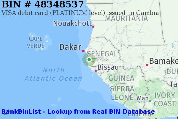 BIN 48348537 VISA debit Gambia GM