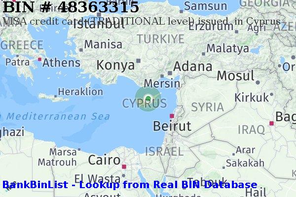 BIN 48363315 VISA credit Cyprus CY