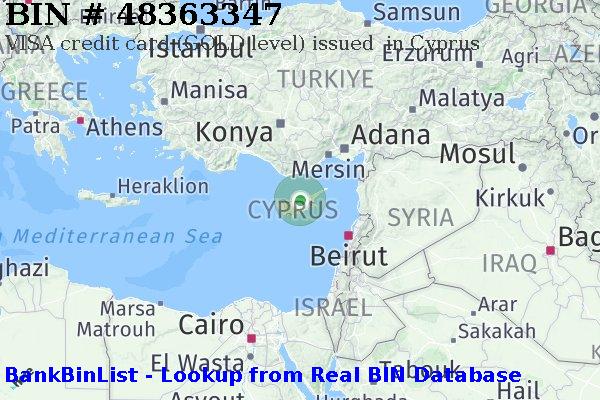 BIN 48363347 VISA credit Cyprus CY