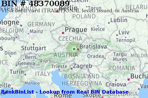 BIN 48370089 VISA debit Austria AT