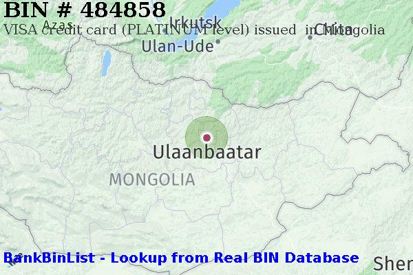BIN 484858 VISA credit Mongolia MN