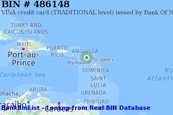 BIN 486148 VISA credit Saint Kitts and Nevis KN