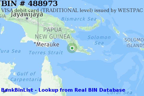 BIN 488973 VISA debit Papua New Guinea PG