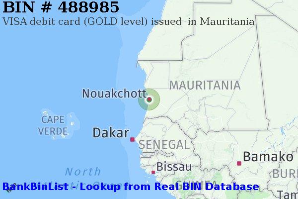 BIN 488985 VISA debit Mauritania MR