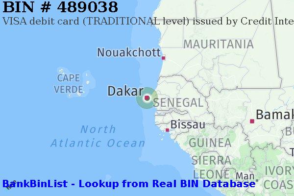 BIN 489038 VISA debit Senegal SN