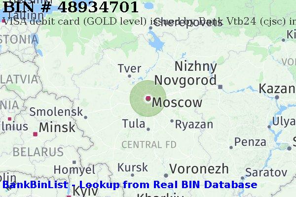 BIN 48934701 VISA debit Russian Federation RU