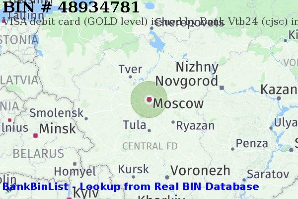 BIN 48934781 VISA debit Russian Federation RU