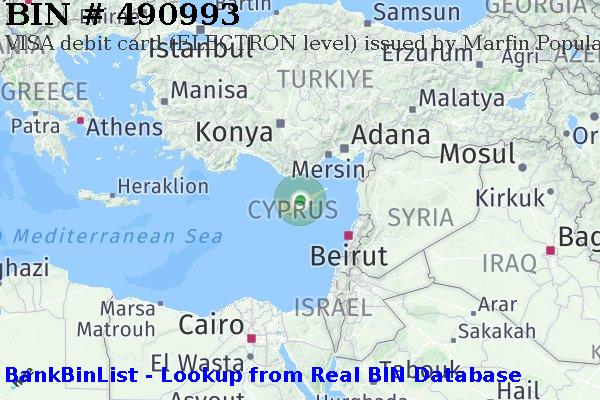 BIN 490993 VISA debit Cyprus CY