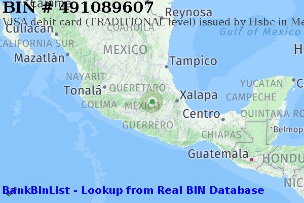 BIN 491089607 VISA debit Mexico MX