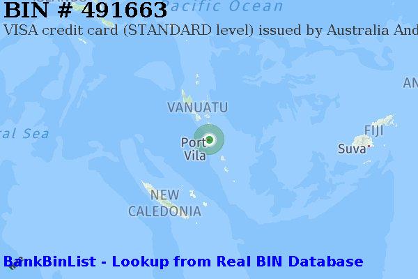 BIN 491663 VISA credit Vanuatu VU