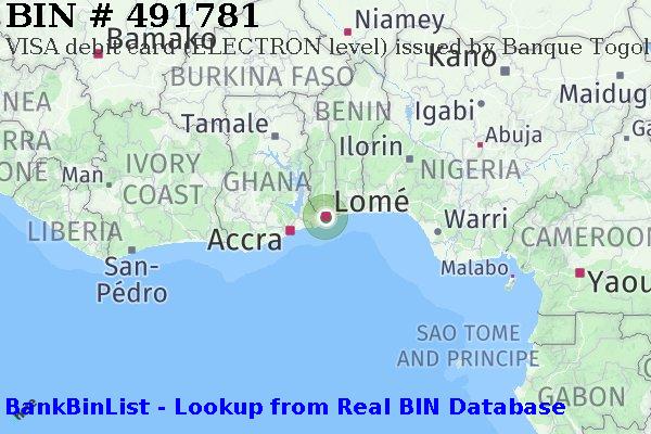 BIN 491781 VISA debit Togo TG
