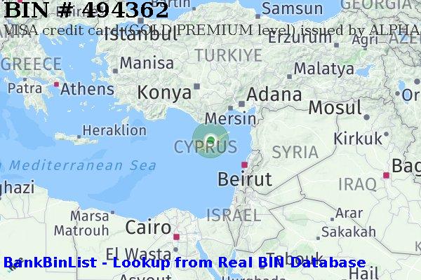 BIN 494362 VISA credit Cyprus CY