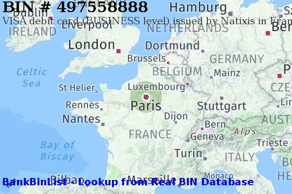 BIN 497558888 VISA debit France FR