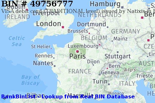 BIN 49756777 VISA debit France FR