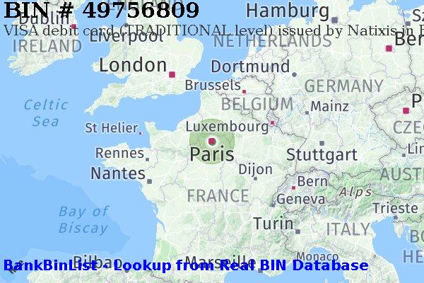 BIN 49756809 VISA debit France FR