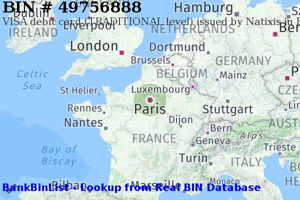 BIN 49756888 VISA debit France FR