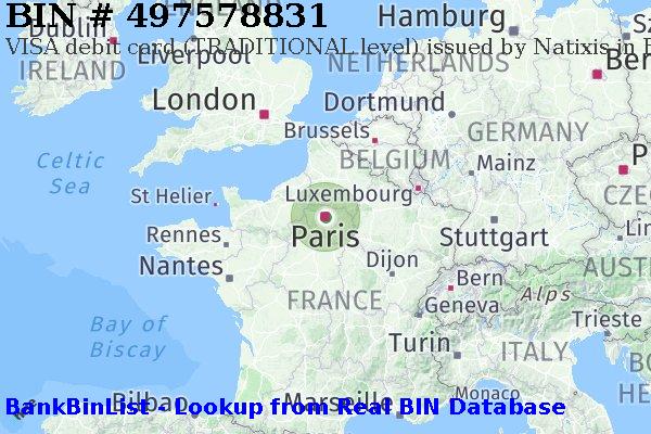BIN 497578831 VISA debit France FR