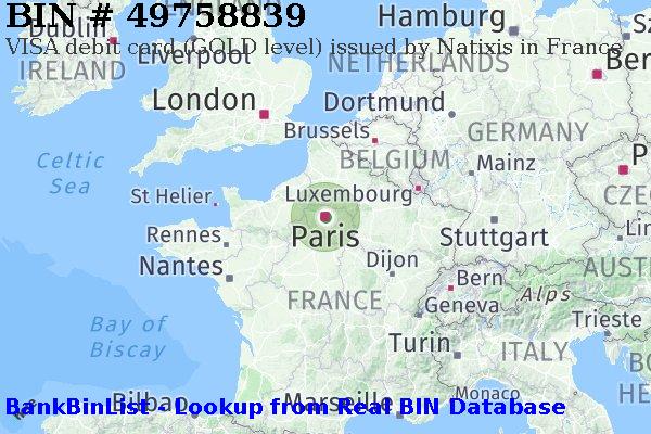BIN 49758839 VISA debit France FR