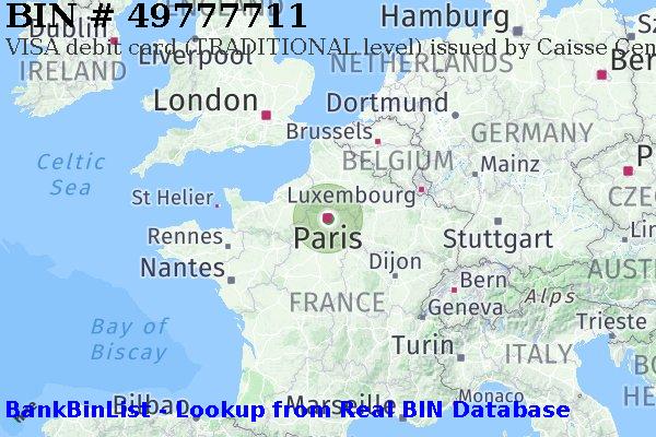 BIN 49777711 VISA debit France FR