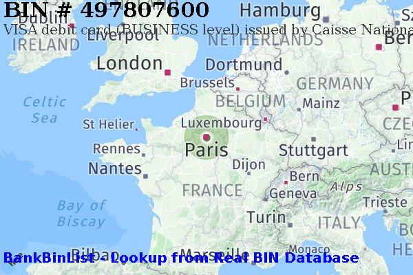 BIN 497807600 VISA debit France FR