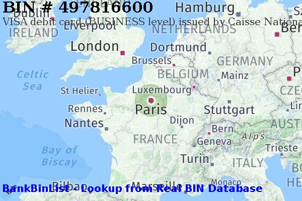 BIN 497816600 VISA debit France FR